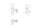 Oventrop Kappenventil mit Messingoberfläche und Plombiervorrichtung, dargestellt in schematischer Ansicht mit in grün und blau dargestellten Komponenten und Anschlüssen.